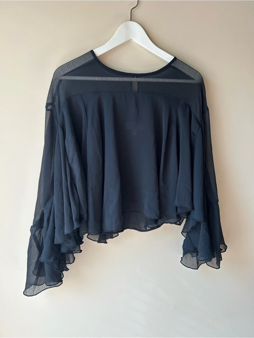 Batwing Black Robert Rodriguez Sheer Flowy Top